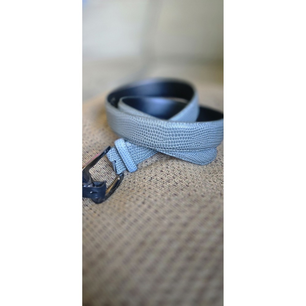 Brand New Stacy Adams Men's 34" Crocodile‎ Snake Print Leather Belt Green Silver